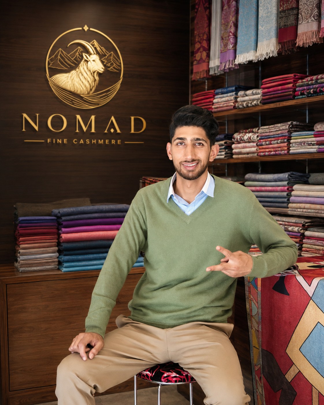 NOMAD 创始人在品牌羊绒门店内